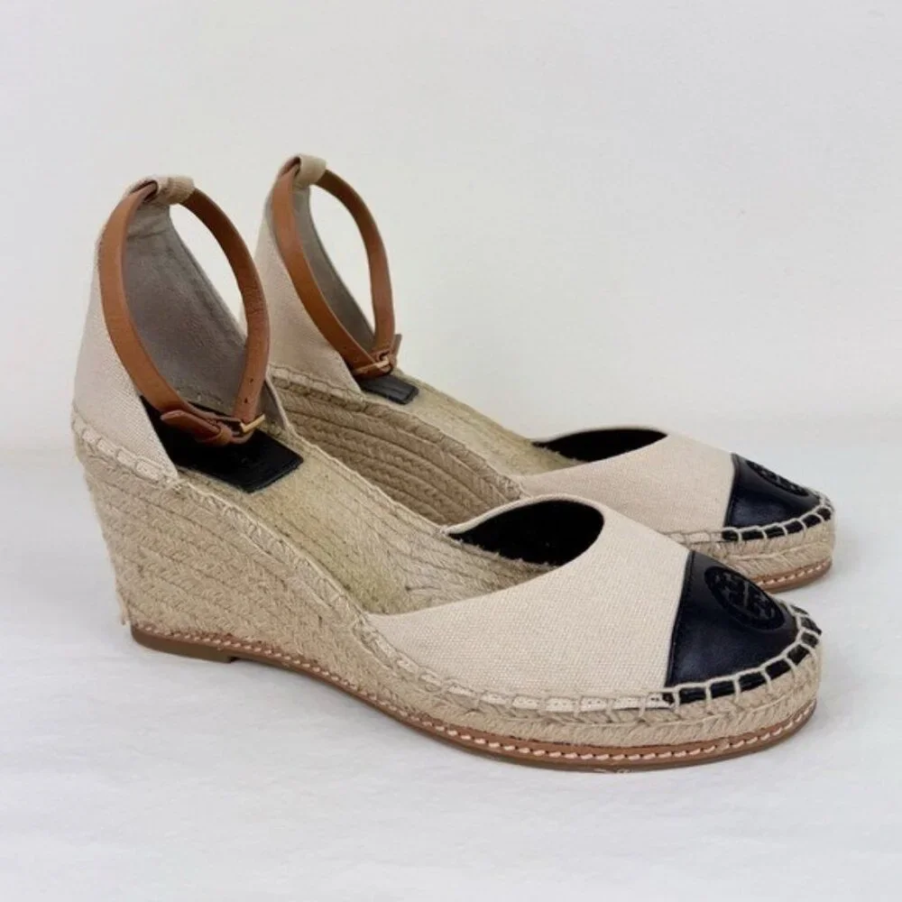 Tory Burch Color-Block Espadrille Wedges